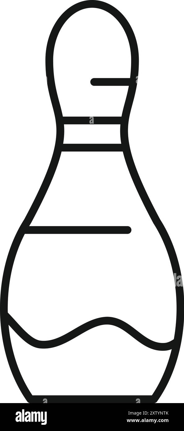 Design semplice di una spilla da bowling classica, perfetto per un logo o un'icona per una pista da bowling, un bar sportivo o qualsiasi attività legata al bowling o alle attività ricreative Illustrazione Vettoriale