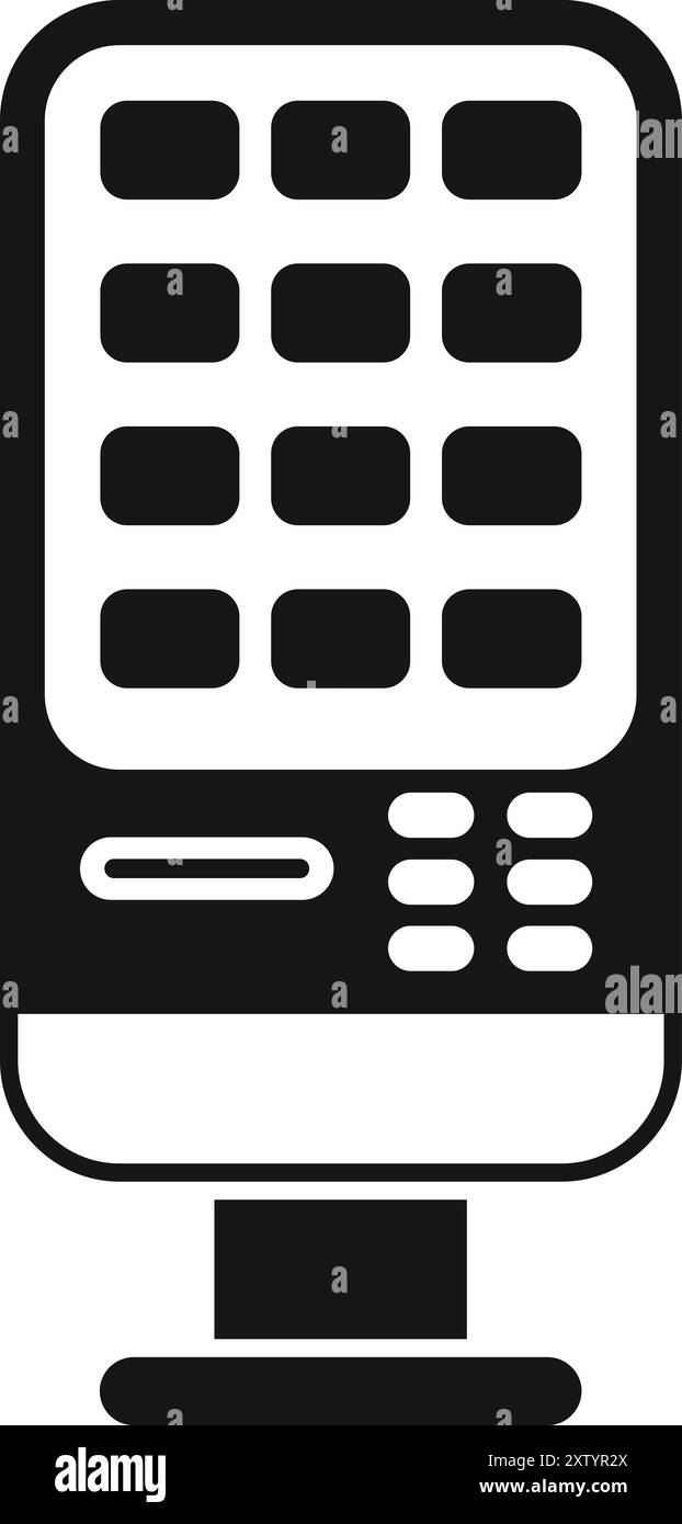 Chiosco interattivo self-service con schermo vuoto per la pubblicità o la promozione Illustrazione Vettoriale