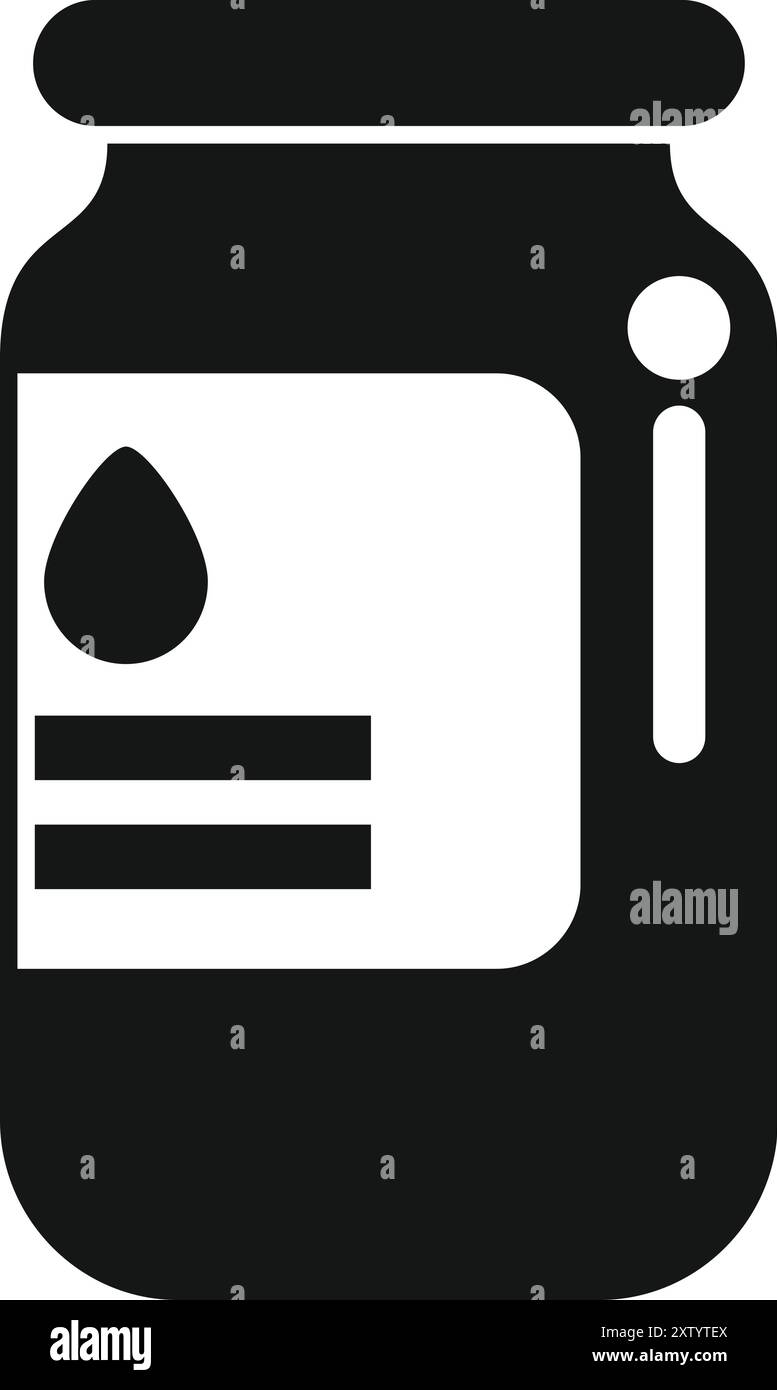 Semplice vettore in bianco e nero che rappresenta una bottiglia d'inchiostro, adatto per concetti quali la stampa e la progettazione grafica Illustrazione Vettoriale