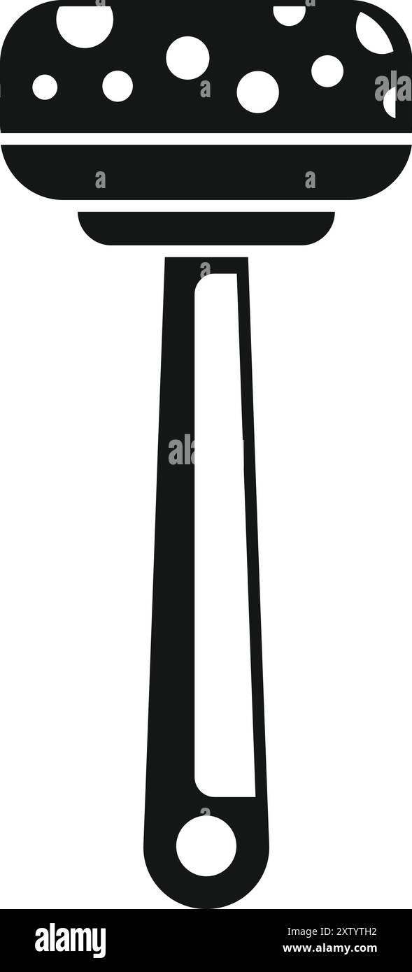 Spazzola per pulizia rotonda con manico ideale per lavare piatti e pulire la casa Illustrazione Vettoriale