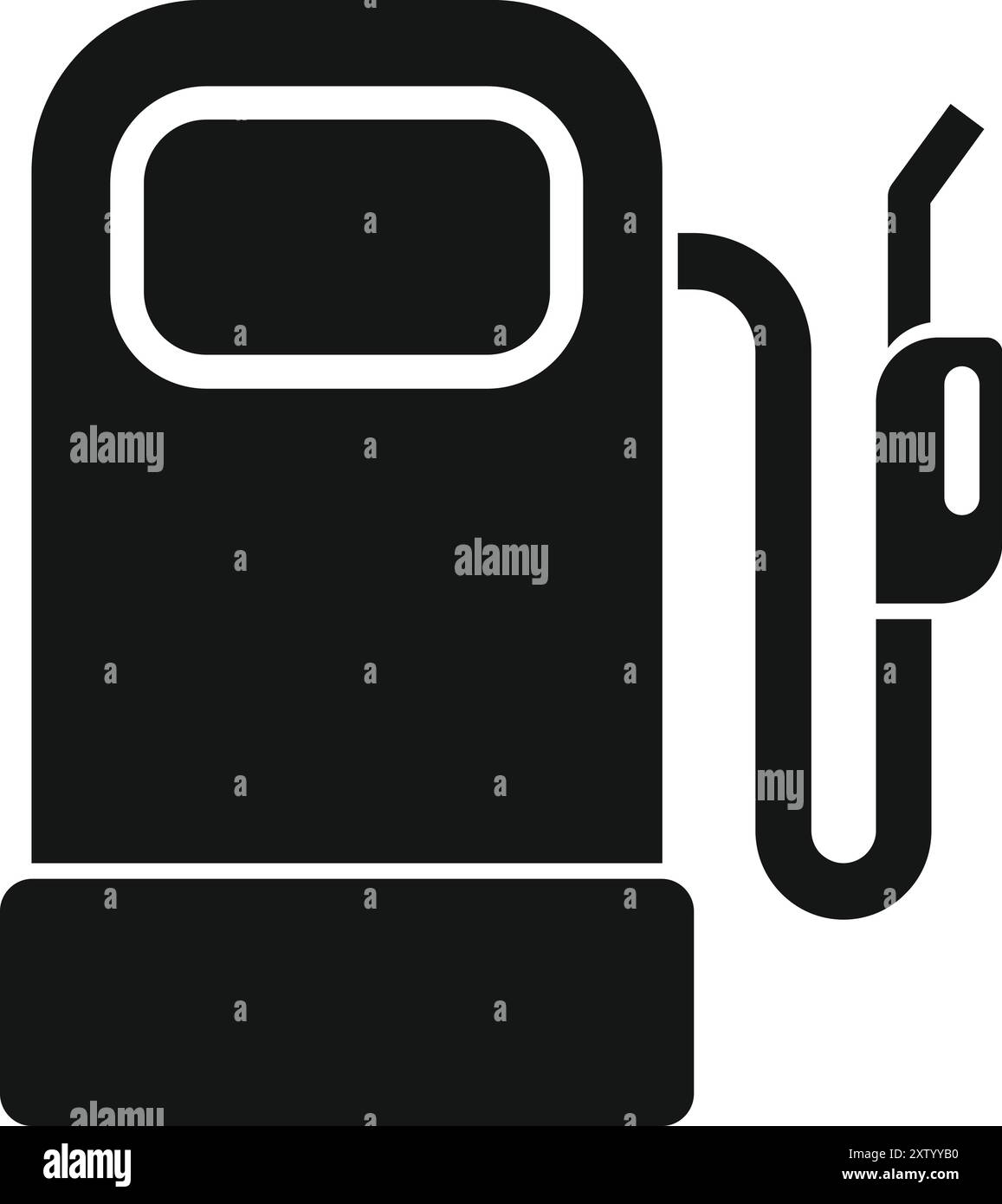 Sagoma nera di una pompa per stazione di servizio, che rappresenta il concetto di rifornimento e fornitura di energia Illustrazione Vettoriale