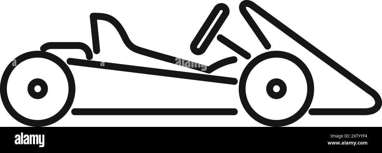 Go kart Racing, un'auto sportiva che mostra velocità e competizione Illustrazione Vettoriale