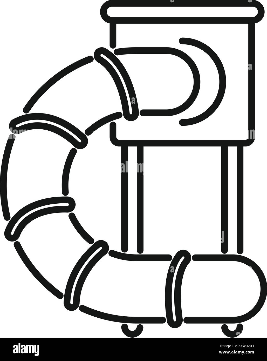 Scivolo per parco giochi a spirale, che offre divertimento e divertimento ai bambini Illustrazione Vettoriale