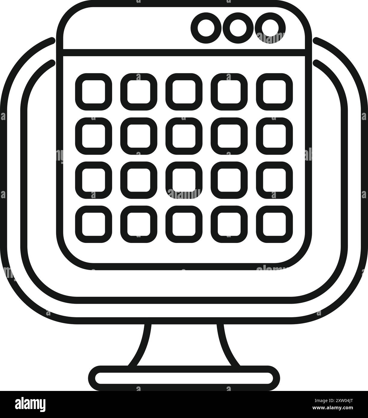 Software per fogli di calcolo visualizzato sullo schermo di un computer, che suggerisce l'analisi e il calcolo dei dati Illustrazione Vettoriale