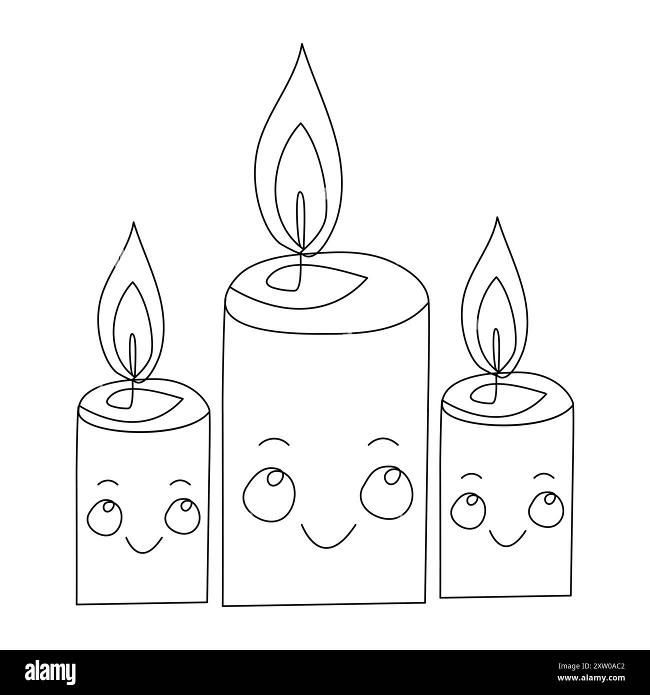 Disegno a linea continua disegno a candela disegno vettoriale Illustrazione Vettoriale