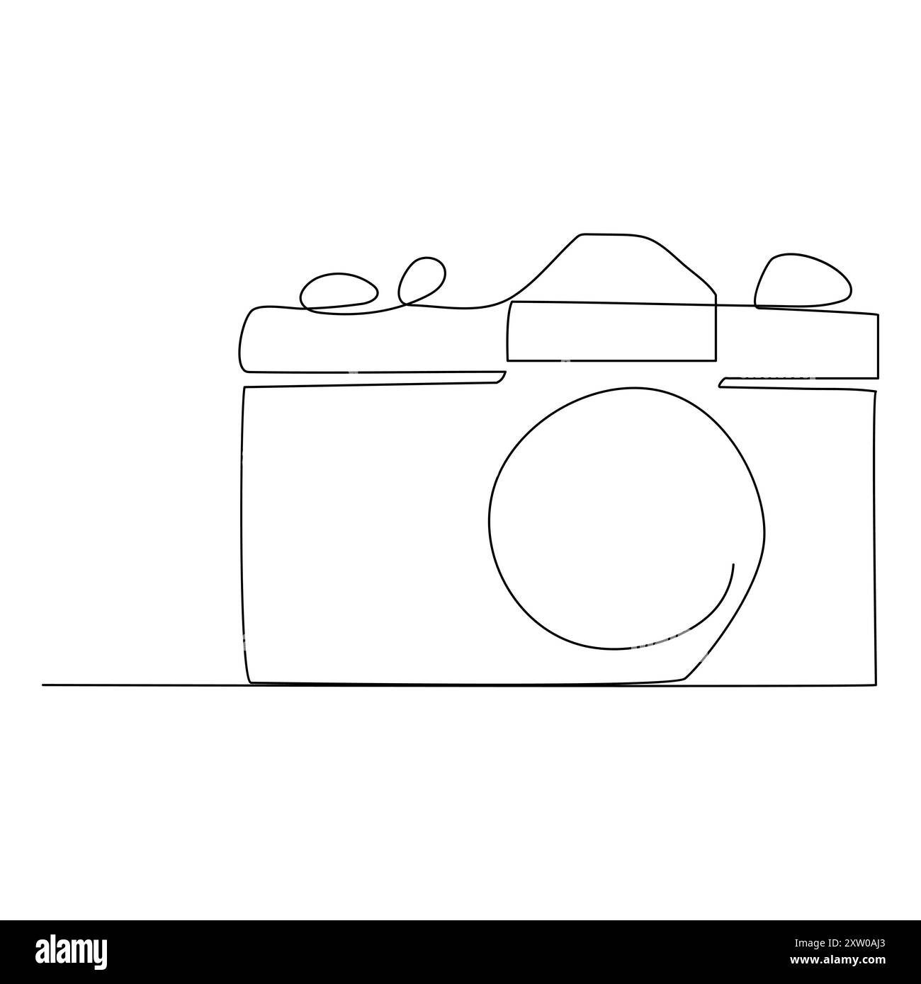 Fotocamera a linea singola continua grafica in linea che disegna illustrazioni sulla fotocamera disegno in linea continuo dello scatto illustrazione vettoriale della fotocamera grafica della fotocamera Illustrazione Vettoriale