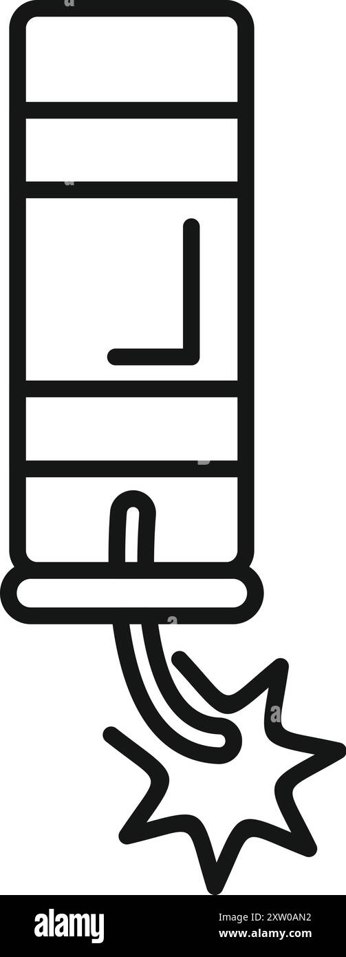 Il bastone di dinamite con un fusibile acceso sta per esplodere Illustrazione Vettoriale