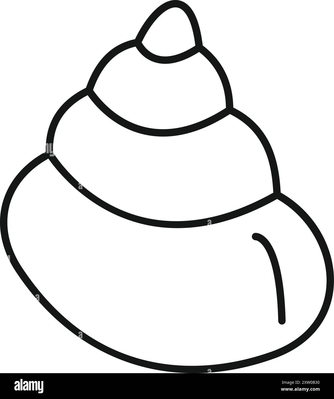 Semplice disegno lineare di una conchiglia, perfetto per illustrazioni o disegni con un'estetica minimalista Illustrazione Vettoriale