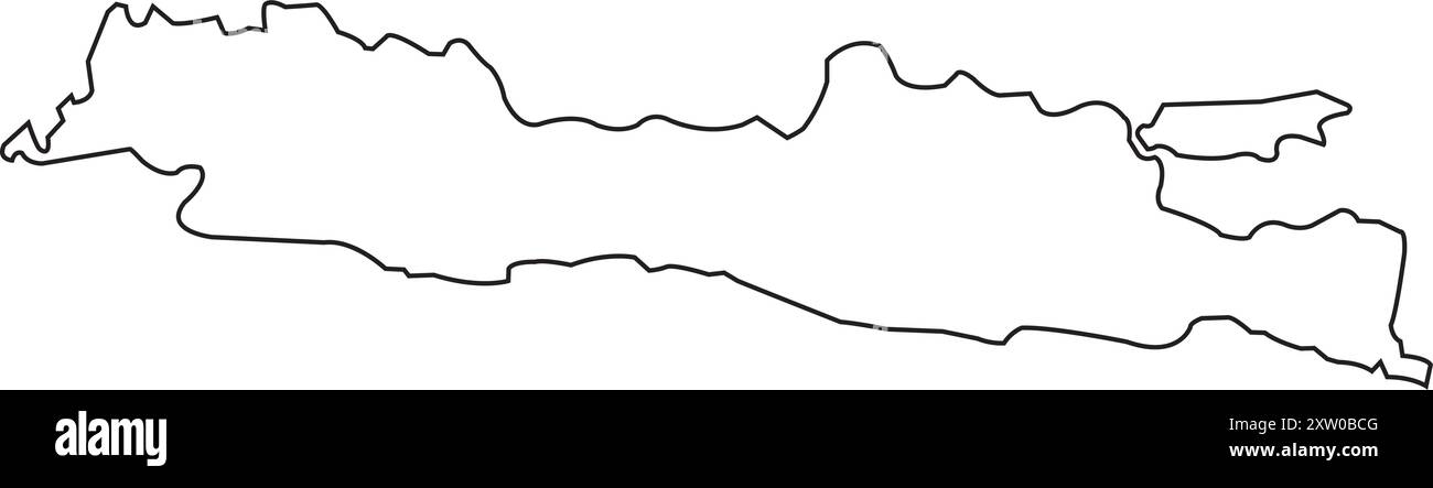 Mappa del design dell'illustrazione vettoriale di Java Island Illustrazione Vettoriale