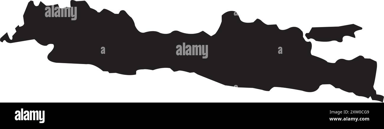 Mappa del design dell'illustrazione vettoriale di Java Island Illustrazione Vettoriale