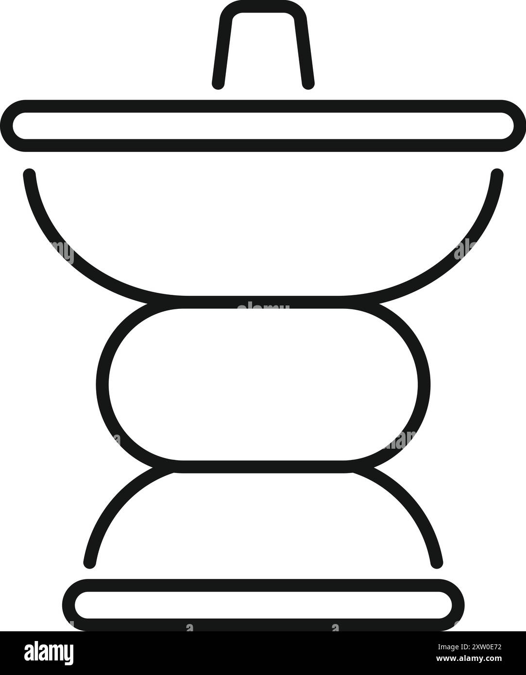 Questa icona rappresenta un narghilè, evidenziandone il design unico e il significato culturale Illustrazione Vettoriale