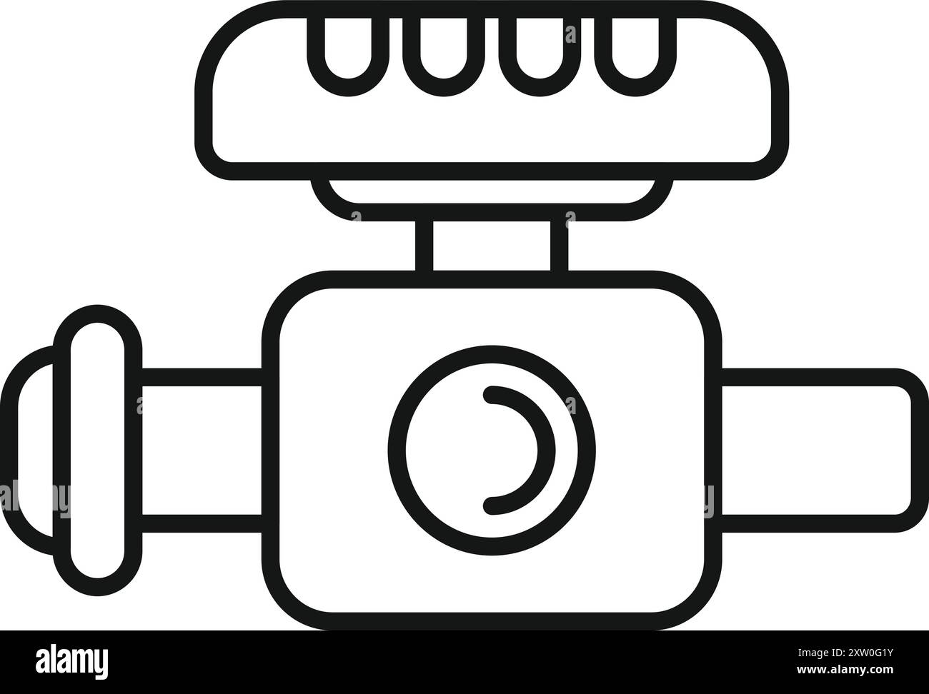 Icona della linea di un turbo per auto, perfetta per siti Web e app relativi a meccanici e appassionati di auto Illustrazione Vettoriale