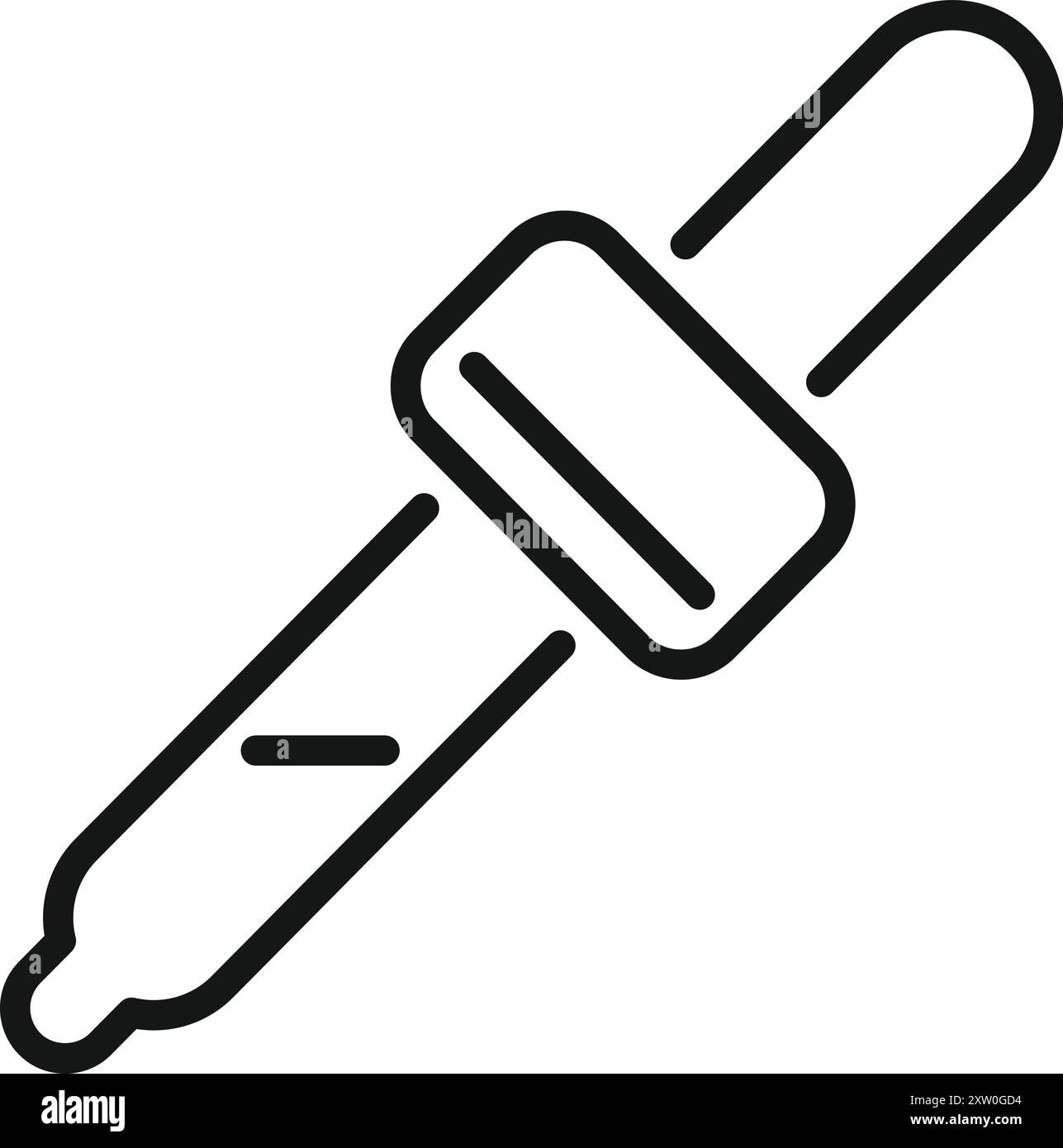 Profilo semplice e audace di un contagocce per pipette chimiche, perfetto per rappresentare la scienza e la sperimentazione Illustrazione Vettoriale