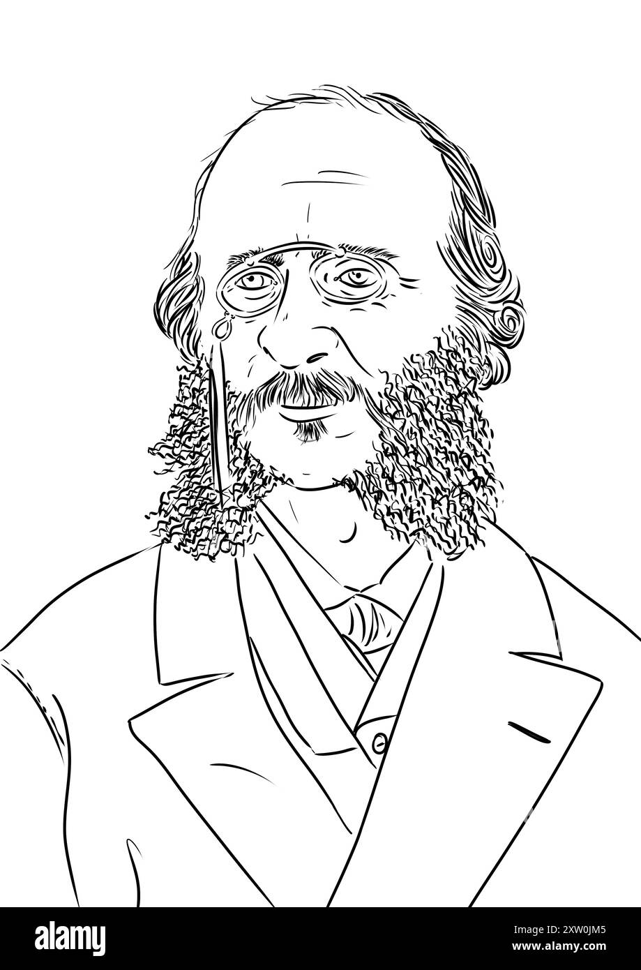 Ritratto di Offenbach, famoso compositore e musicista Foto Stock