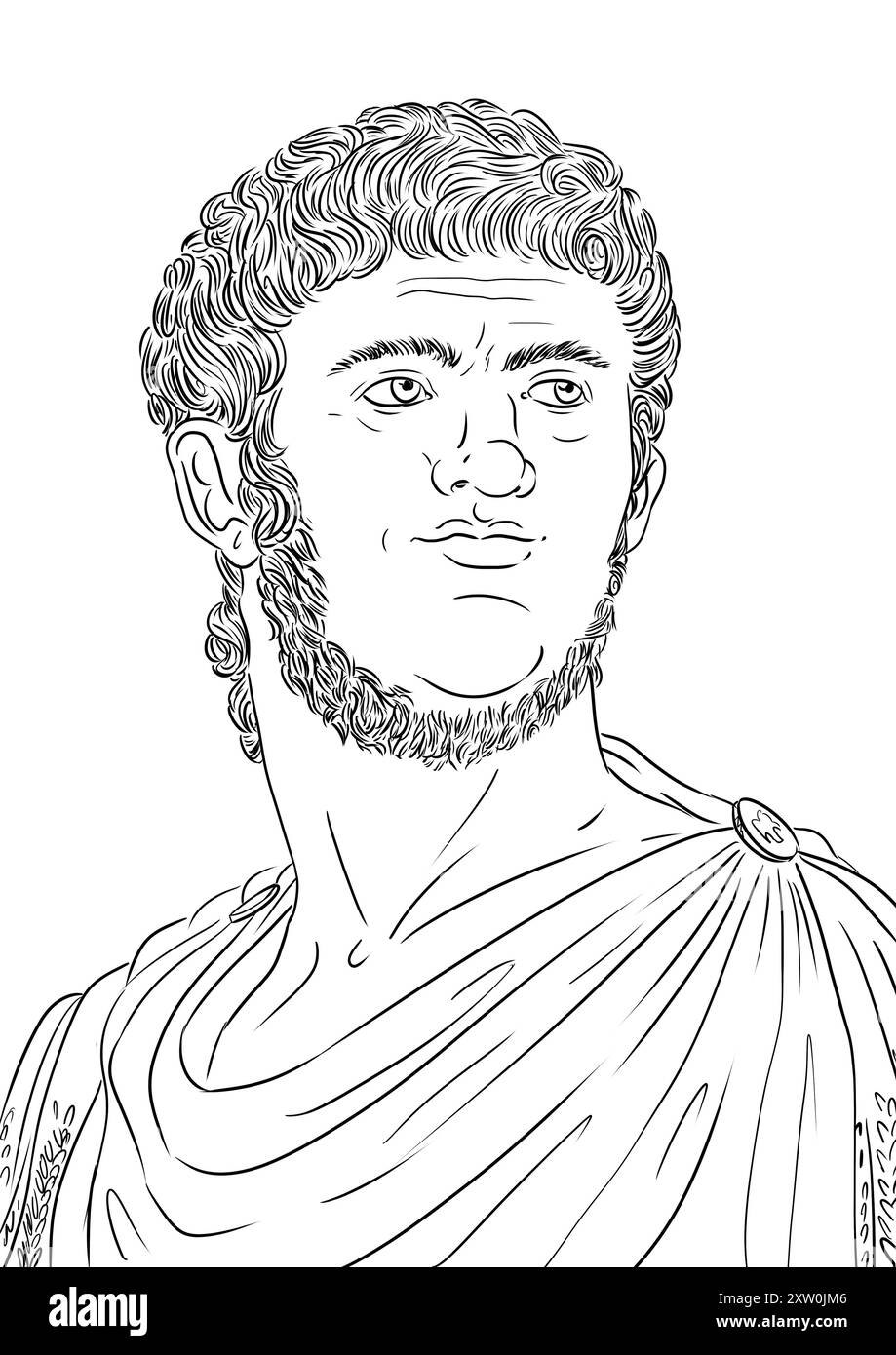 Ritratto di Nerone, famoso imperatore romano Foto Stock