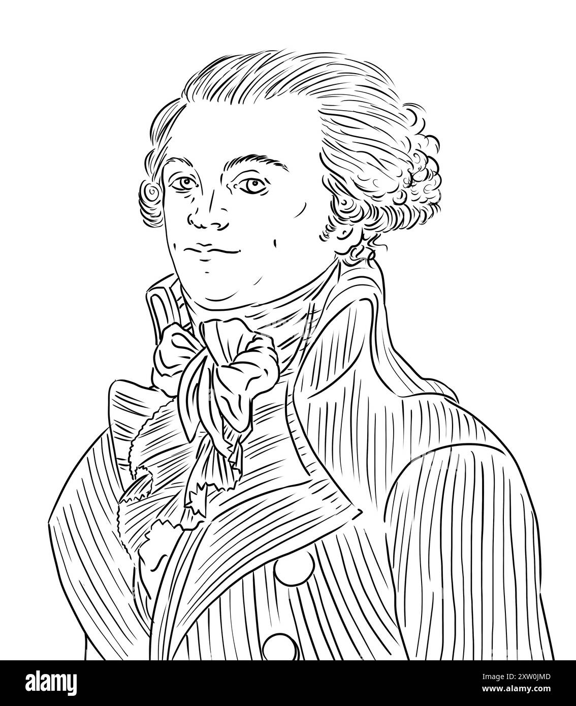 Ritratto di Robespierre, famoso rivoluzionario francese Foto Stock