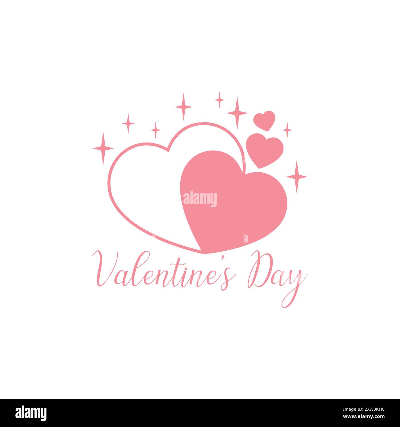 Poster di San Valentino con i cuori, Banner, isolato Illustrazione Vettoriale