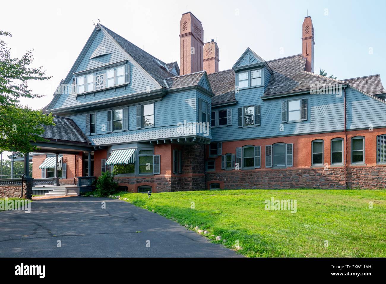 USA New York NY Cove Neck Sagamore Hill sede del presidente degli Stati Uniti Theodore Roosevelt Teddy Roosevelt House, sito storico nazionale esterno Foto Stock