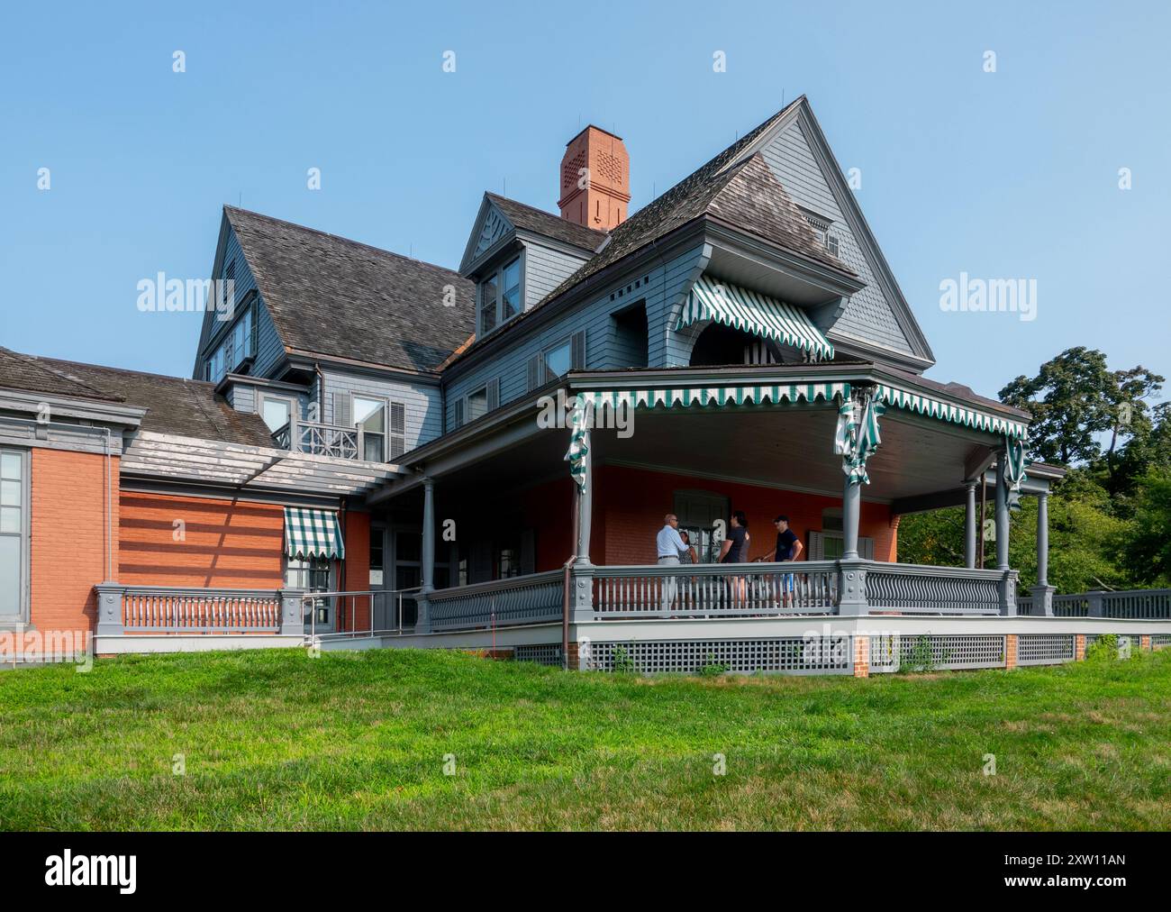 USA New York NY Cove Neck Sagamore Hill sede del presidente degli Stati Uniti Theodore Roosevelt Teddy Roosevelt House, sito storico nazionale esterno Foto Stock