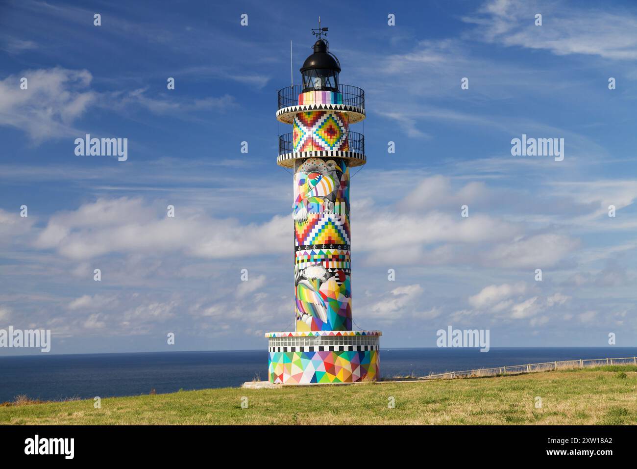 Faro di Ajo in Cantabria, Spagna. Foto Stock