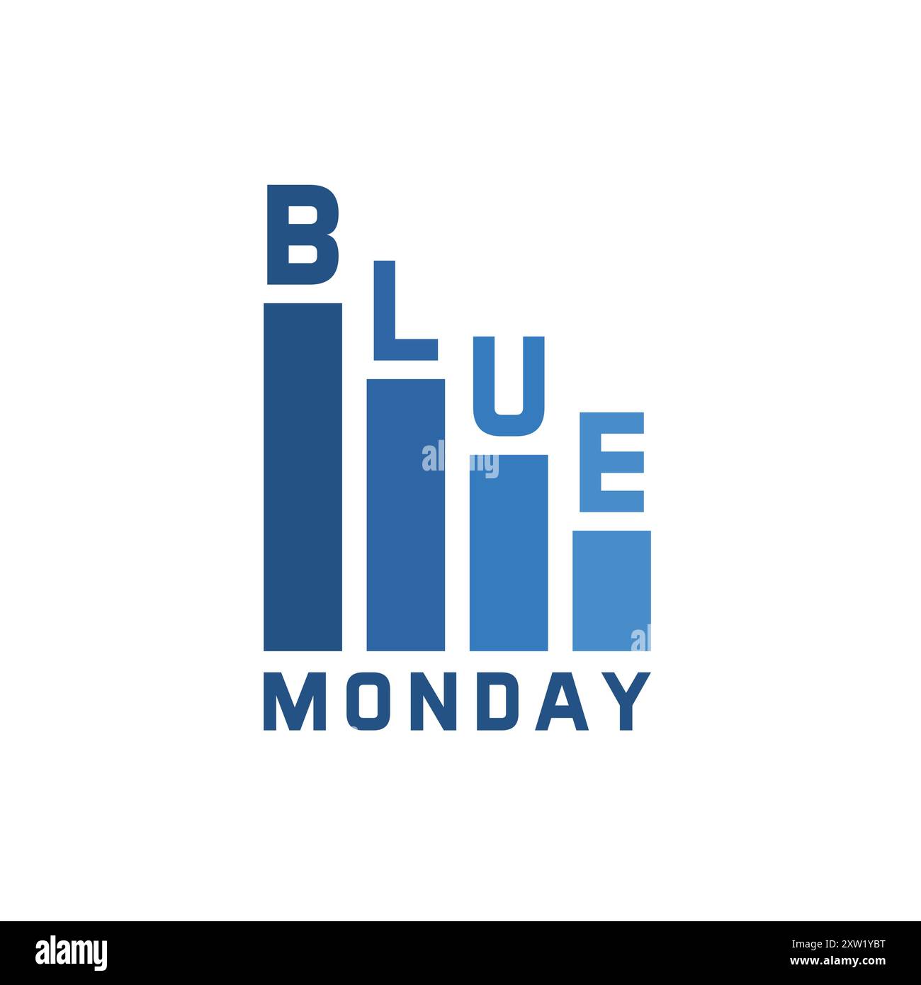 Blue Monday design isolato Illustrazione Vettoriale