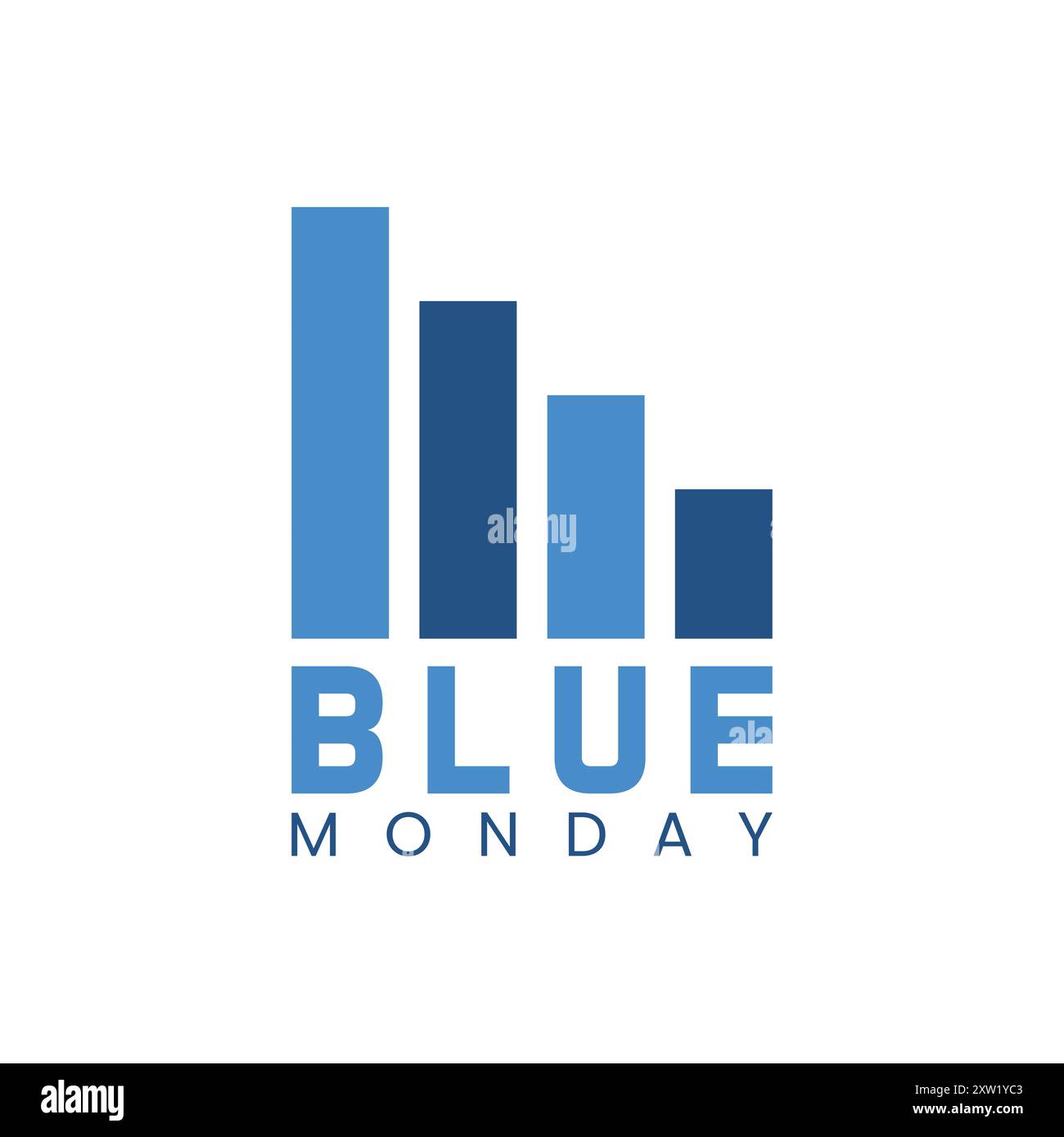 Blue Monday design isolato Illustrazione Vettoriale