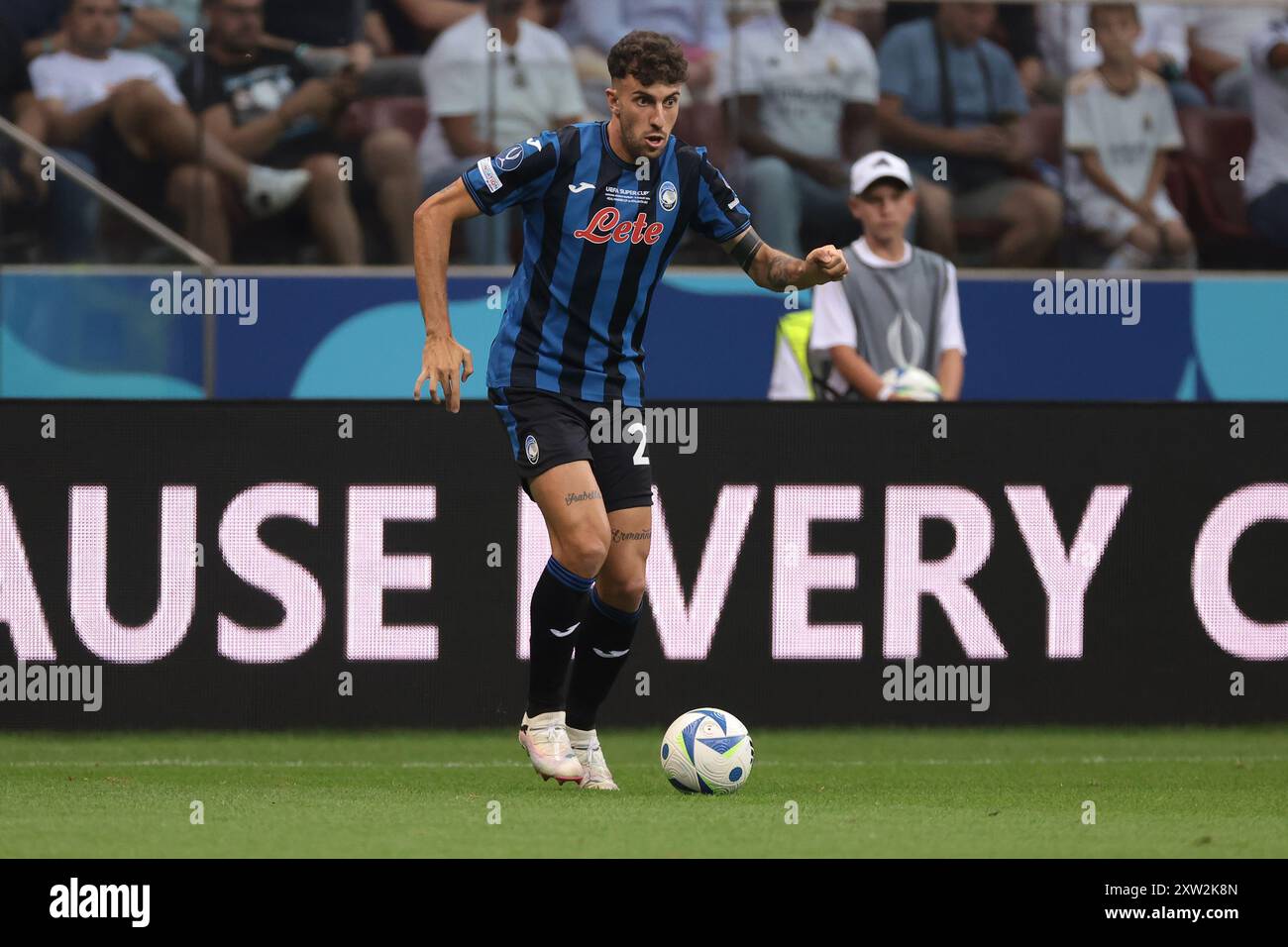 Varsavia, Polonia, 14 agosto 2024. Matteo Ruggieri dell'Atalanta durante la partita di Supercoppa UEFA allo Stadio Nazionale di Varsavia. Il credito immagine dovrebbe essere: Jonathan Moscrop / Sportimage Foto Stock