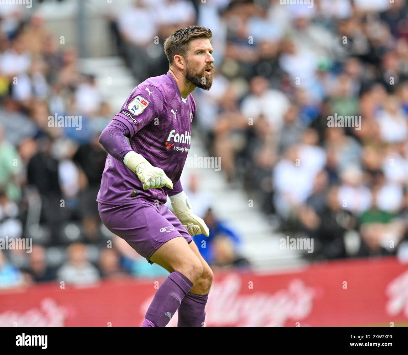 Josh VICKERS del Derby County FC durante la partita del campionato Sky Bet Derby County vs Middlesbrough al Pride Park Stadium, Derby, Regno Unito, 17 agosto 2024 (foto di Mark Dunn/News Images) Foto Stock