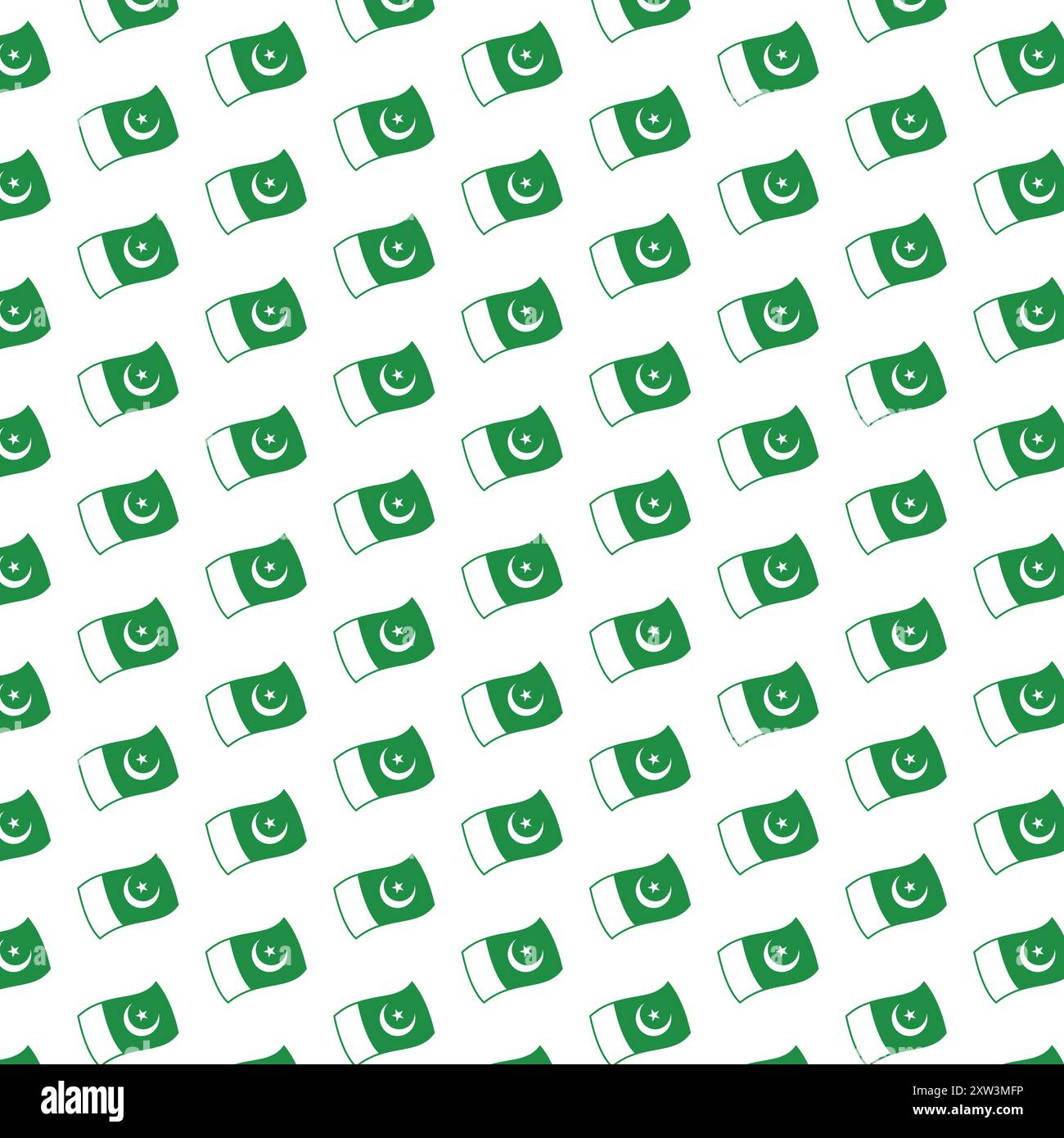 Pakistani Flag Seamless Pattern, 14 agosto Illustrazione Vettoriale