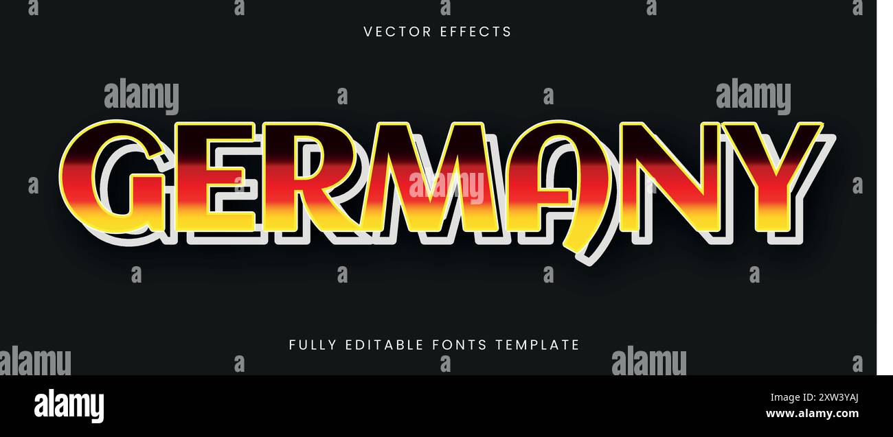 Modello modificabile effetto testo per la Germania Illustrazione Vettoriale