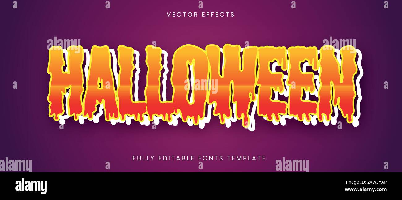 Modello modificabile effetto testo Halloween Illustrazione Vettoriale