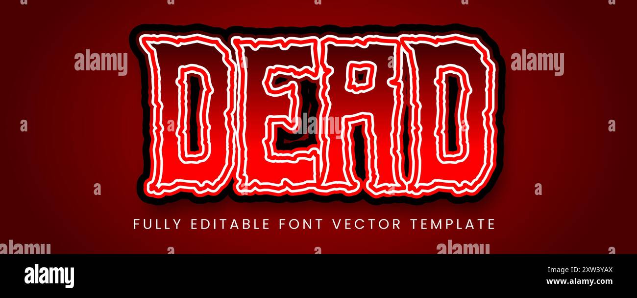 Modello modificabile effetto testo morto Illustrazione Vettoriale