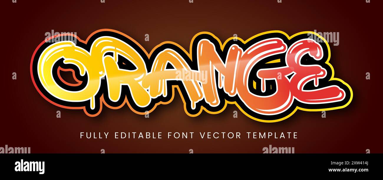 Modello modificabile effetto testo arancione Illustrazione Vettoriale