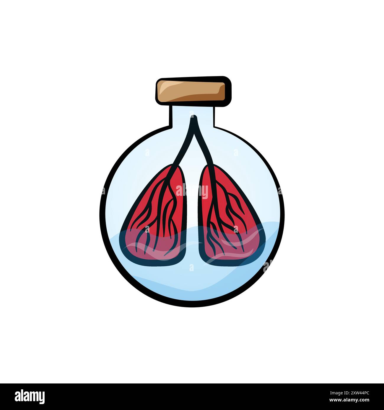 Polmoni in matraccio medico isolato Illustrazione Vettoriale