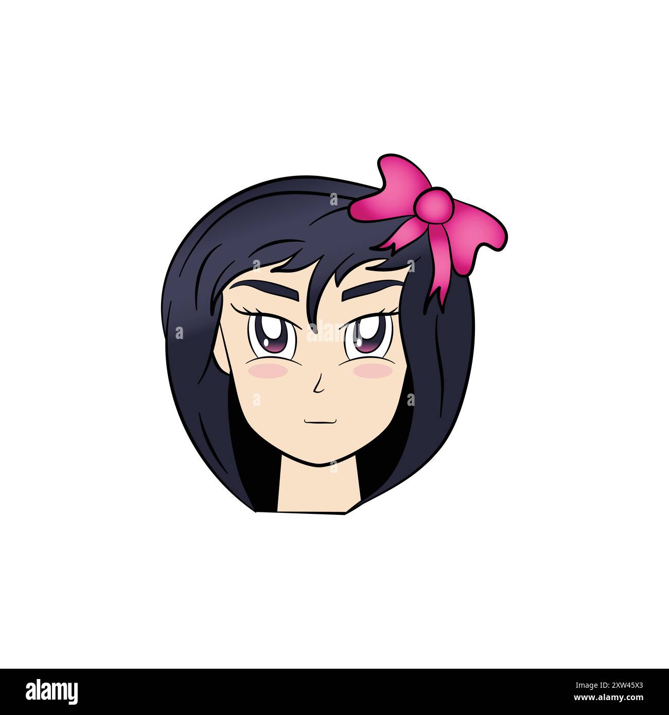 Anime Girl Head ha sparato a Vector clipart Illustrazione Vettoriale