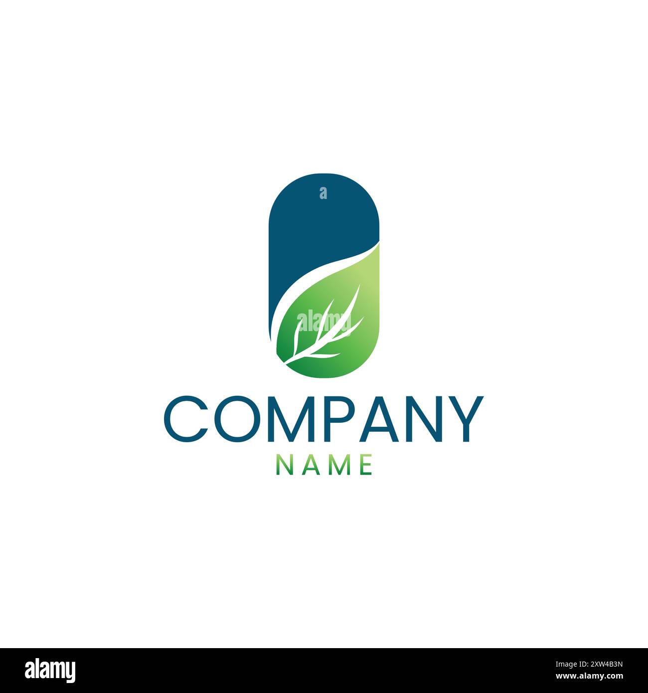 Idea di design del logo Eco Pill Illustrazione Vettoriale