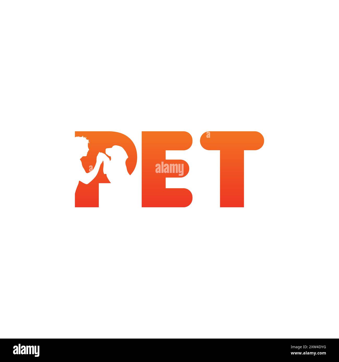 Logo PET Care idea, silhouette, logo spazio negativo Illustrazione Vettoriale