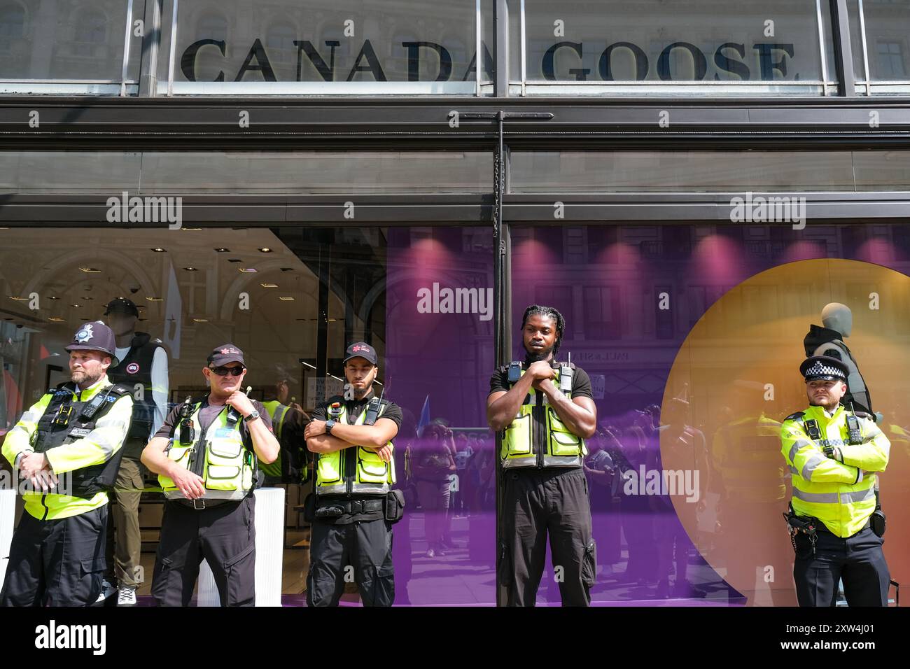 Londra, Regno Unito, 17 agosto 2024. La National Animal Right March è passata attraverso Westminster, evidenziando le attuali questioni dei diritti degli animali, poiché una grande folla di attivisti sosteneva il veganismo, anche la gentilezza e la compassione da estendere a tutte le specie. Credito: Fotografia dell'undicesima ora/Alamy Live News Foto Stock