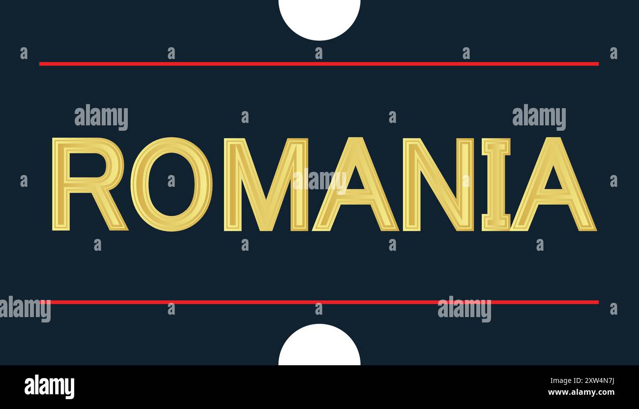 ROMANIA Sticker, illustrazione vettoriale immagine modificabile astratta Illustrazione Vettoriale