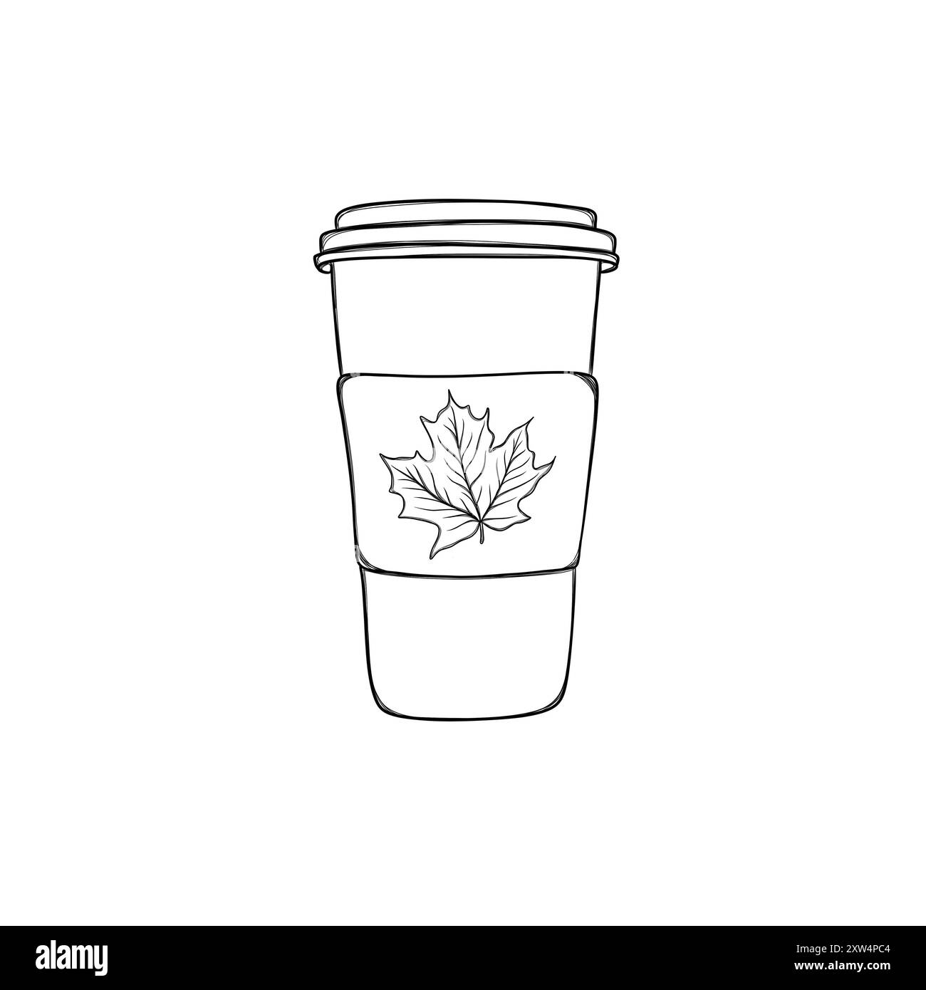 Adesivo caffè a mano libera da portare via. Modello adesivo in vetro per caffè Foto Stock