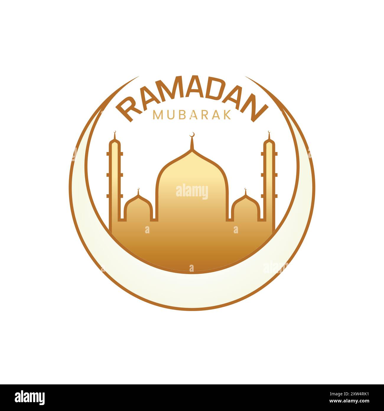 Biglietto d'auguri dorato Ramadan Mubarak Illustrazione Vettoriale