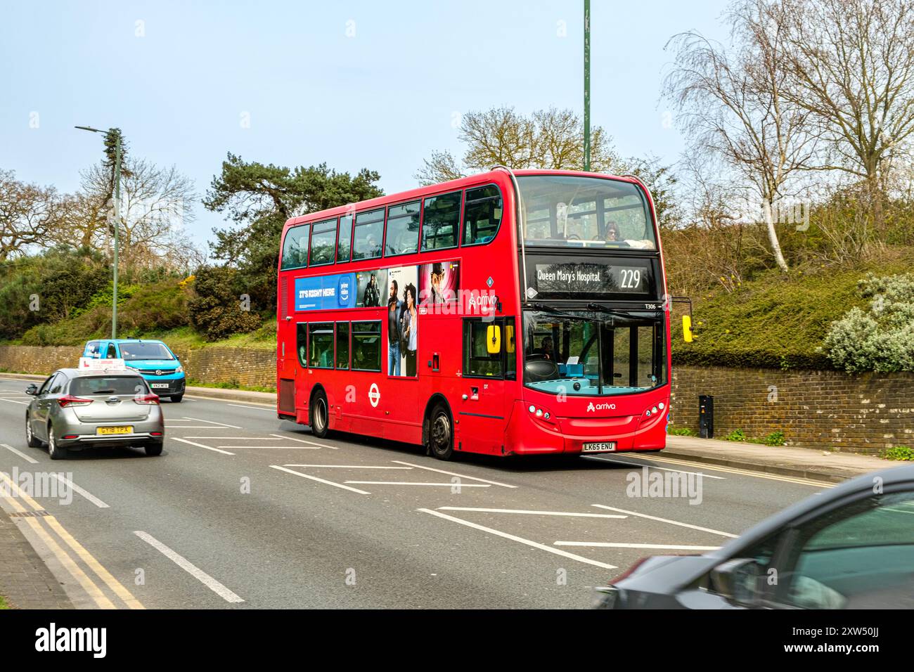 Arriva Alexander Dennis Enviro400 London Transport Bus, Gravel Hill, Bexleyheath, Kent Foto Stock