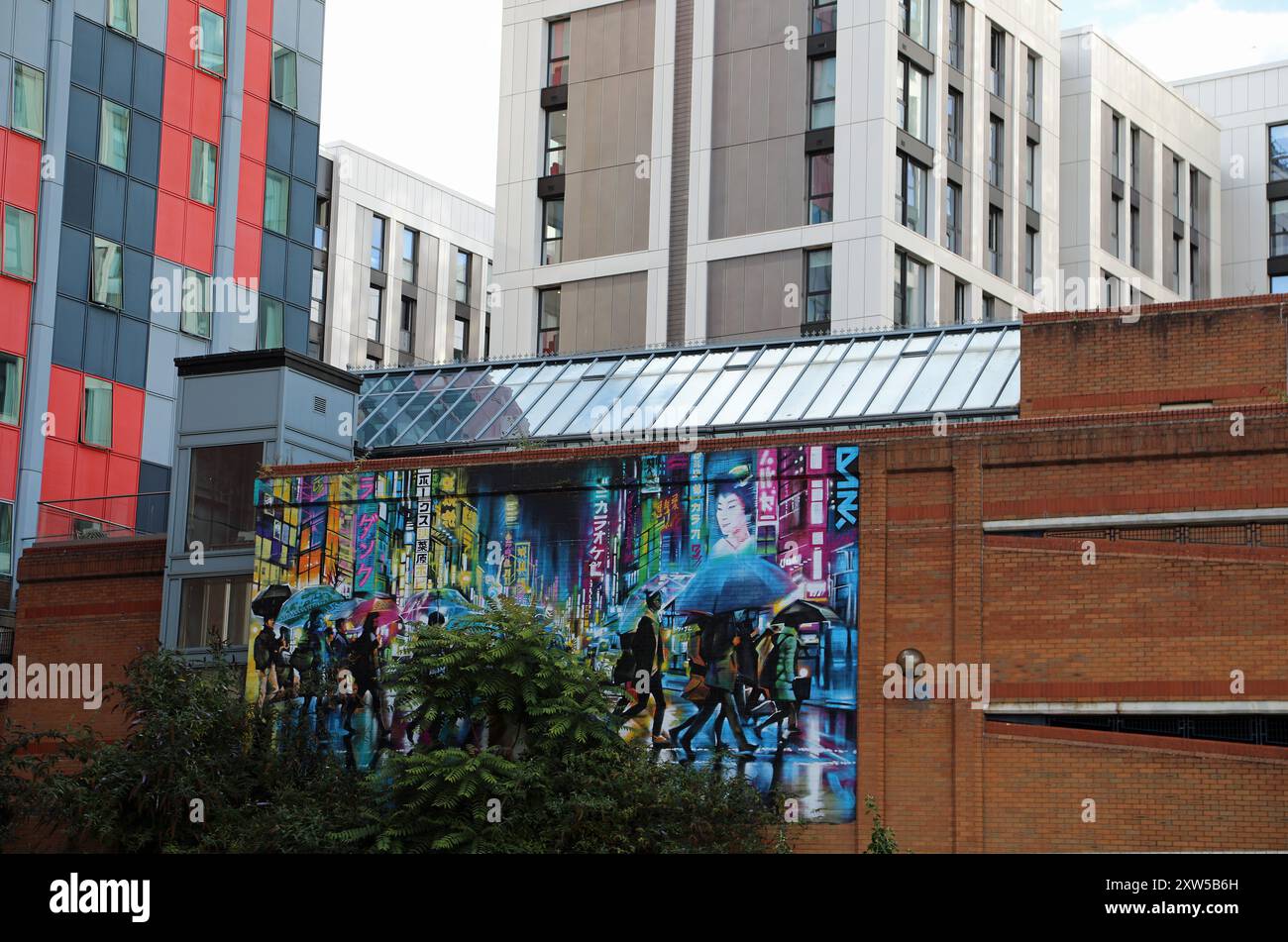 Murale di strada di Dan Kitchener a Coventry Foto Stock