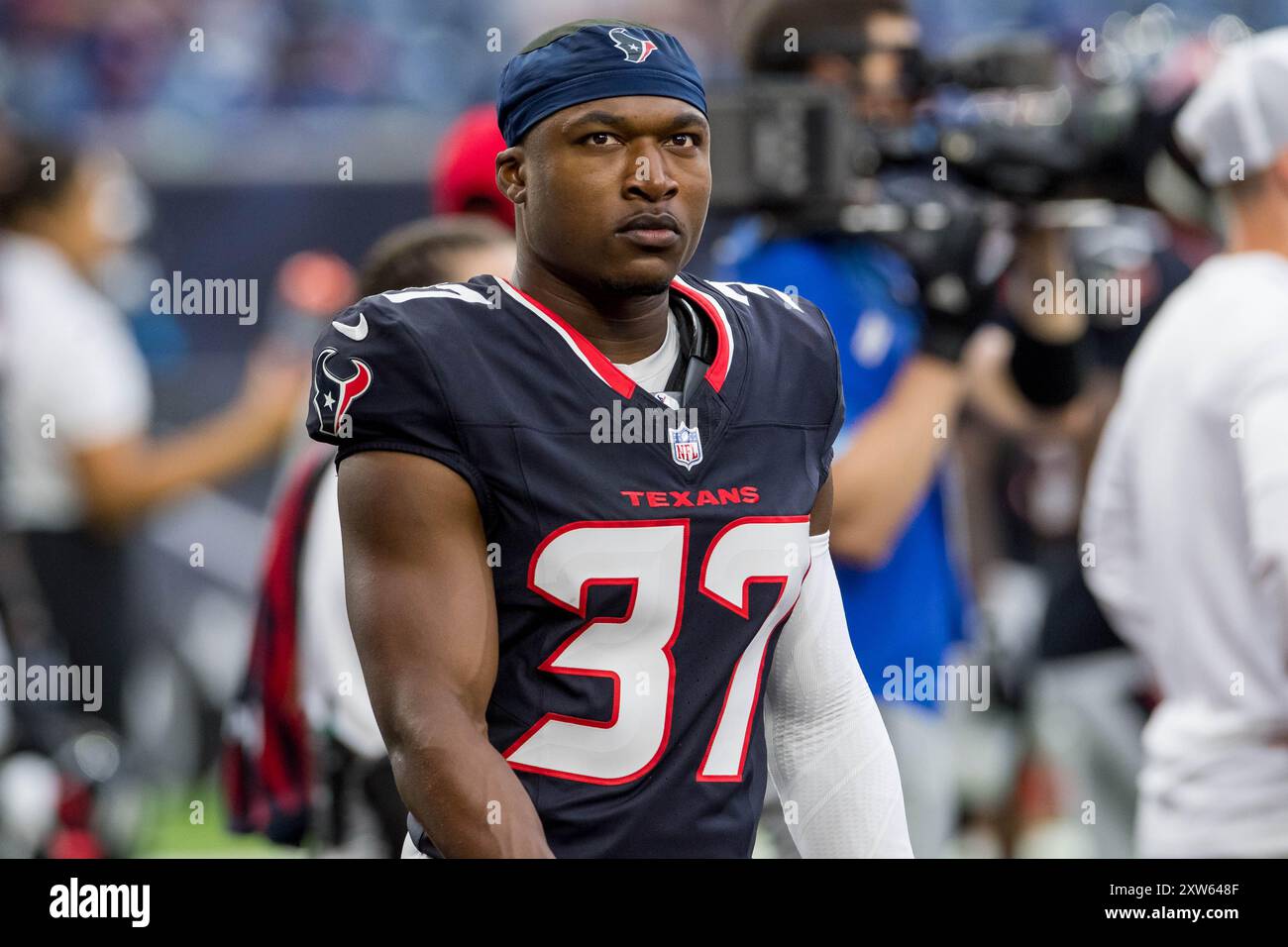 17 agosto 2024: Cornerback degli Houston Texans D'Angelo Ross (37) prima di una gara di pre-stagione tra i New York Giants e gli Houston Texans a Houston, Texas. Trask Smith/CSM Foto Stock