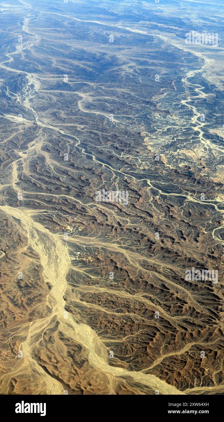 Vedute aeree del deserto del Sinai in Egitto. Foto Stock