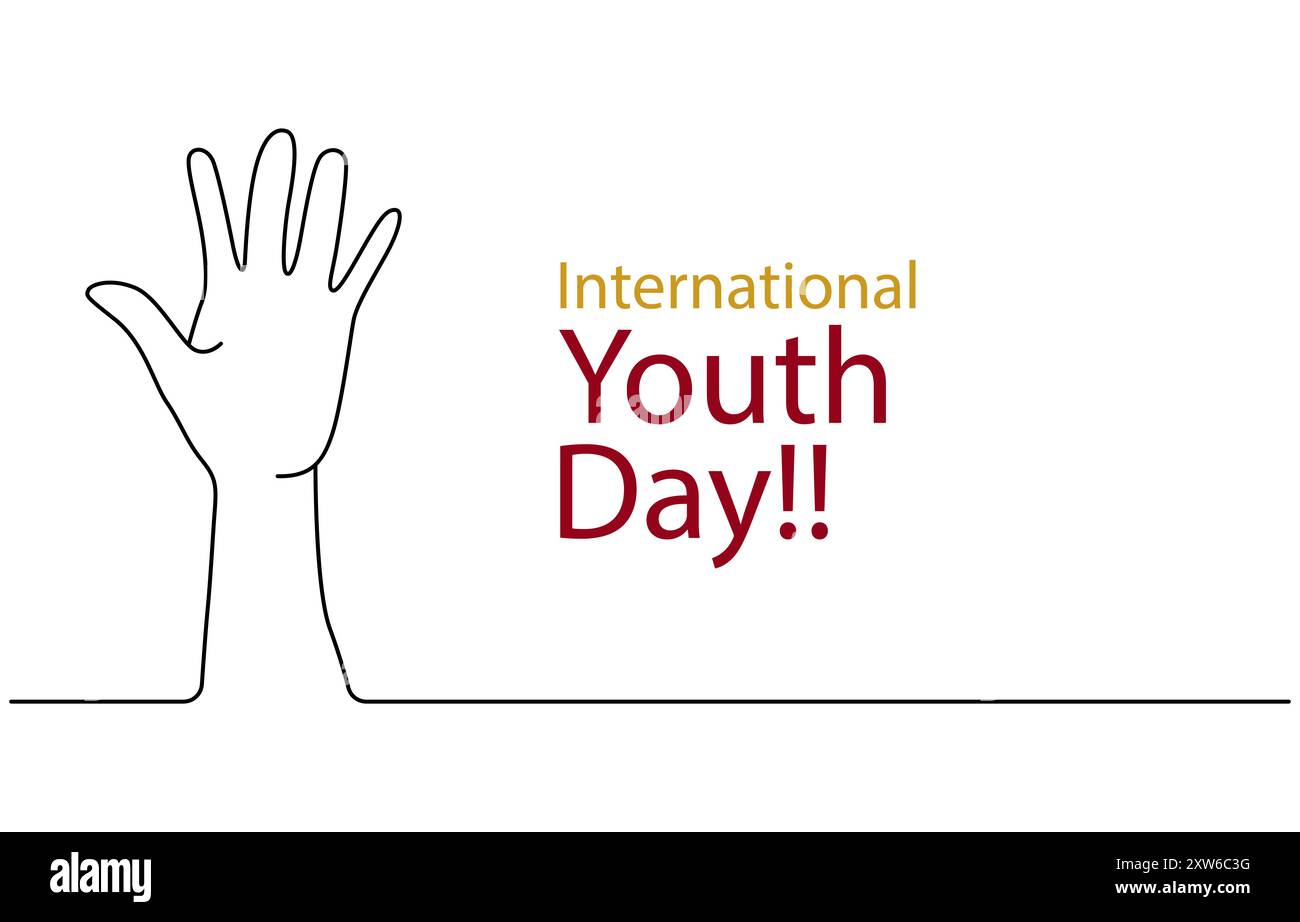 Giornata internazionale della gioventù 12 agosto, giornata internazionale della gioventù. 12 agosto. Concetto di vacanza. mondo Illustrazione Vettoriale