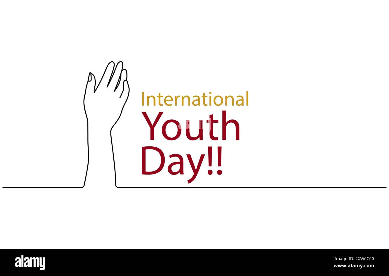 Giornata internazionale della gioventù 12 agosto, giornata internazionale della gioventù. 12 agosto. Concetto di vacanza. mondo Illustrazione Vettoriale