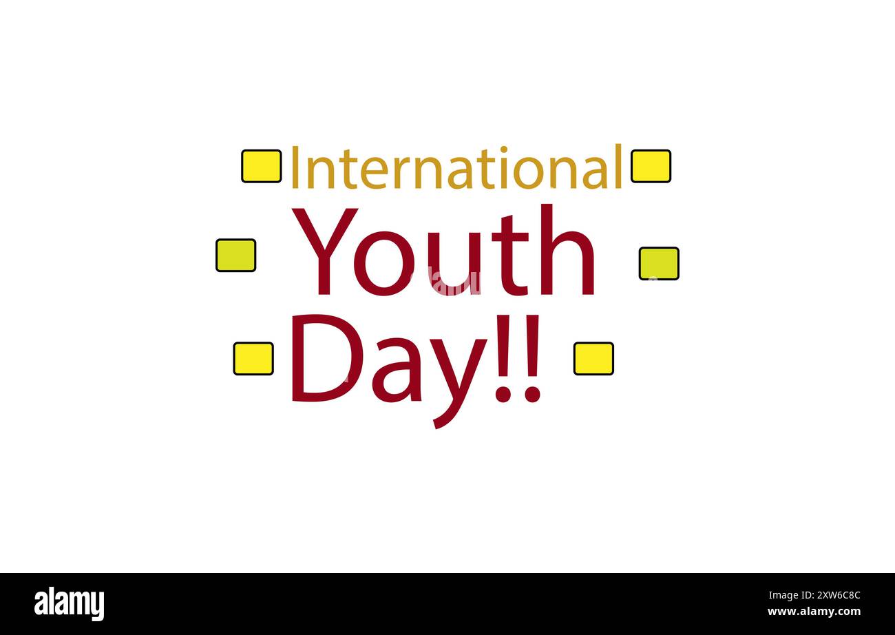 Giornata internazionale della gioventù 12 agosto, giornata internazionale della gioventù. 12 agosto. Concetto di vacanza. mondo Illustrazione Vettoriale