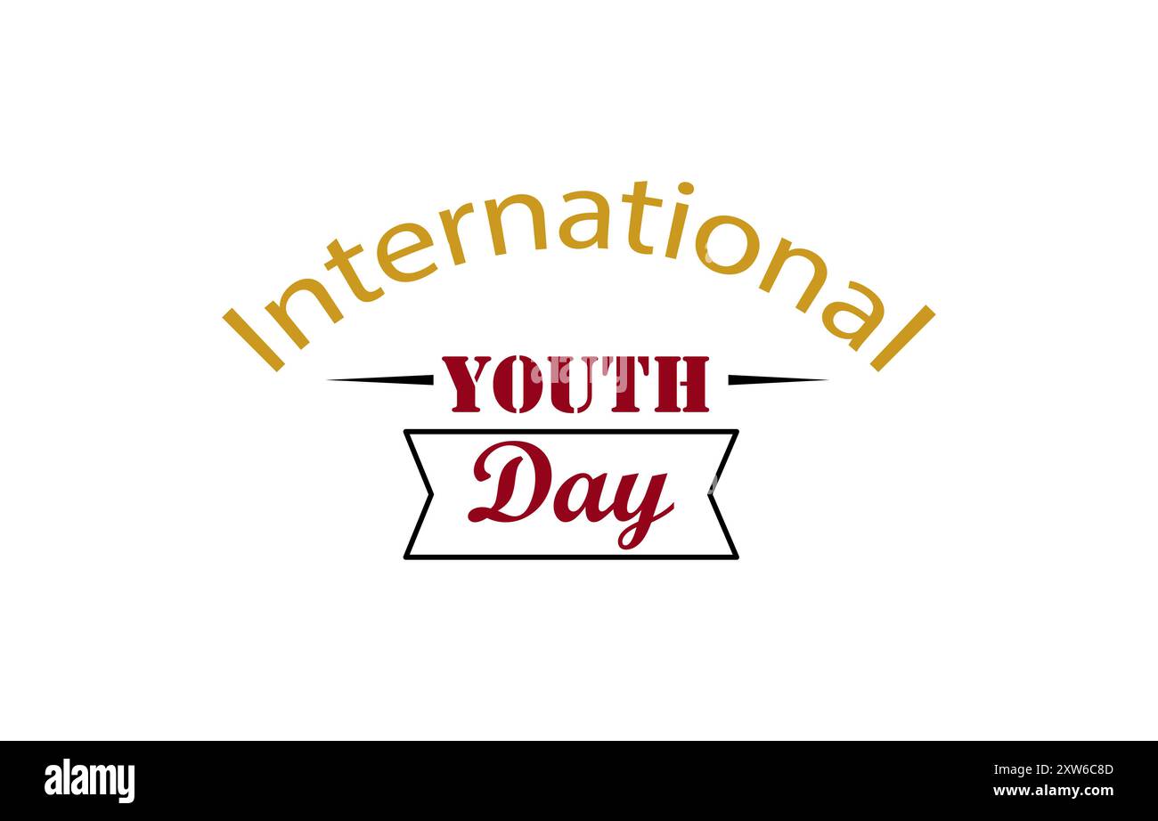 Giornata internazionale della gioventù 12 agosto, giornata internazionale della gioventù. 12 agosto. Concetto di vacanza. mondo Illustrazione Vettoriale