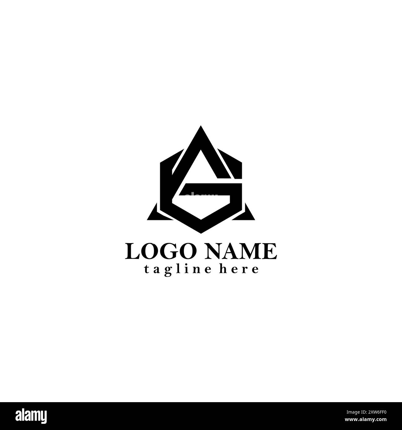 Vettore iniziale del logo esagonale AG Illustrazione Vettoriale